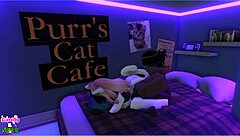 viper interacts with candy and her demi-human kittens