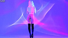 Natalia Andreeva performs a beautiful striptease, undressing and ripping clothes in a cute way