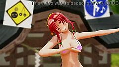 Naked girl dances outdoors