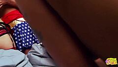 Girls cosplay superheroes, feeling ecstatic orgasms while fucking in detention