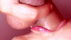 CHEATING WIFE TAKES CUM IN MOUTH UP CLOSE!