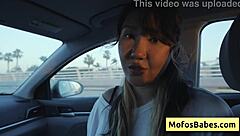 i'm playing with my big tits in the car while my friend watches, tomie tang and charles dera