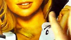 Small dick unleashes cum all over Kate Upton in a quick intriguing release.