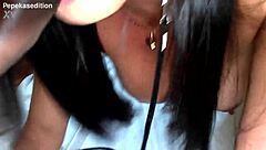 bianca naldy giving her natural tits to santa claus.