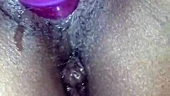 Ex Ebony Girlfriend Teases Vibrator Before Sucking Cock
