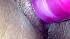 Ex Ebony Girlfriend Teases Vibrator Before Sucking Cock
