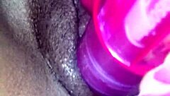 Ex Ebony Girlfriend Teases Vibrator Before Sucking Cock