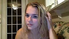 young girl with hairy pussy masturbates alone