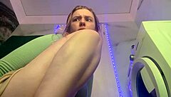 hairless bbw with big tits fucks tight asshole with anal plug while masturbating pussy hard