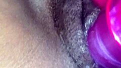 Ex Ebony Girlfriend Teases Vibrator Before Sucking Cock