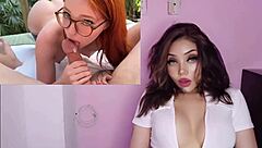 This beautiful latina with tattoos and glasses is getting really hot in POV.
