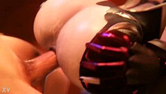 is widowmaker taking a huge anal creampie deep inside?