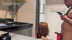 the neighbor catches me in the kitchen, fucks me, and makes me suck