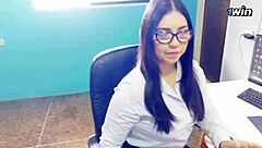 Amateur brunette in heels bends over doggystyle for fat curvy ass tattoo fucking by teacher.