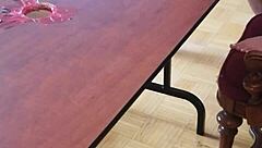 I's stomping cum outta that big cock with my feet on the desk, dominating him so hard!