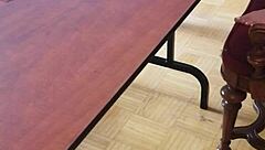 I's stomping cum outta that big cock with my feet on the desk, dominating him so hard!