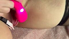 Window pussy flashing with toys