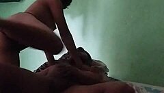 Petite Latina amateur fucking in girlfriend's empty house