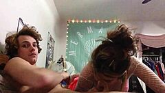 she gives a perfect blowjob before i bend her over for deepthroat action