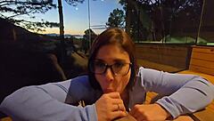 levei a novinha para um chalé nas montanhas e fodi com ela ao ar livre com uma vista fantástica ainda gozei na boca dela parte 2