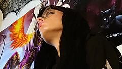 Hungarian teen with glasses gives asmr kisses