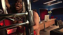 Film Editor's Wild Dream Involves Screaming CFNM Sex with Sloppy Ebony Pornstar in Corset, Fucking Her Black Pussy Close Up