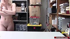 Blonde Teen Shoplifter Gets Disciplined by Officer's Hard Dick in Lingerie