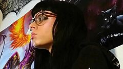 Hungarian teen with glasses gives asmr kisses