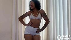 experimenting with tight shorts joi cumming on big cock