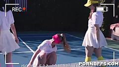 Daphne Dare, Cleo Clementine, Daisy Stone in doggystyle group fuck