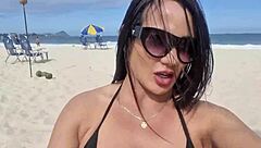 This beautiful brunette amateur went for a sexy massage that turned into exhibitionist dogging on the beach with a Tinder guy