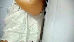 Chubby babe gets wet from playing with her big tits