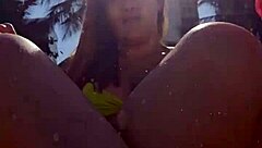 African exhibitionist flashes on the beach