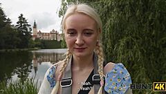 Why is this cute pigtail blonde craving a monster cock pickup on the street?