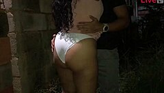 Young Colombians in lingerie having sex on the street