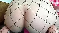 innocent skinny girl teases with big dildo through pantyhose in softcore solo fetish until beautiful amateur orgasm