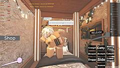 Rasa nafsu kuat dalam sesi anal dan blowjob bertema roblox