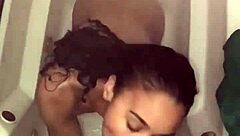 My sneaky link insisted on showering together for sloppy blowjob and facial