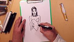 drawn latex girl sketch