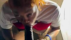 in the beale STREET parking GARAGE, she bends OVER for a SUCKING BLOWJOB and WET PUSSY CREAMPIE.