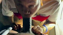 in the beale STREET parking GARAGE, she bends OVER for a SUCKING BLOWJOB and WET PUSSY CREAMPIE.