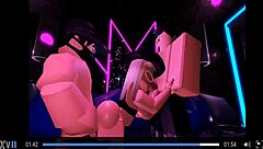 Detailed Scene of a Trio Engaging in Sex on Roblox Platform with Intense Fucking and Cum Shots