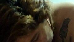 Redhead wife video calls lover while husband watches and masturbates on her tits