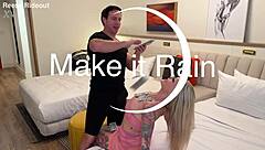 make it rain with blonde tattooed beauty