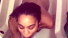 My sneaky link insisted on showering together for sloppy blowjob and facial