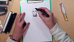 drawn latex girl sketch