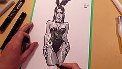 drawn latex girl sketch