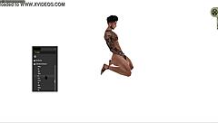 in this cartoon, the guy tries different positions with the black babe. standing, squatting, lying down, all hardcore.