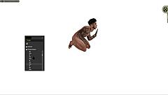 in this cartoon, the guy tries different positions with the black babe. standing, squatting, lying down, all hardcore.