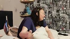 lady's showing off her 7-inch cock